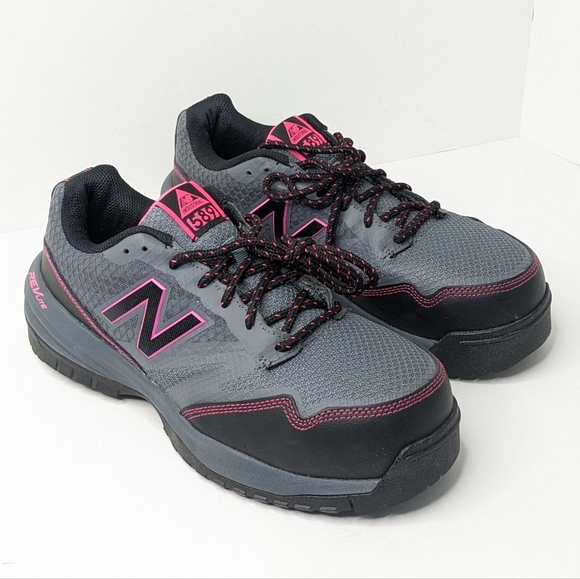 New Balance 589 V1 Composite Toe Shoes, Grey/Pink, Women's 8.5 Wide - Picture 1 of 7